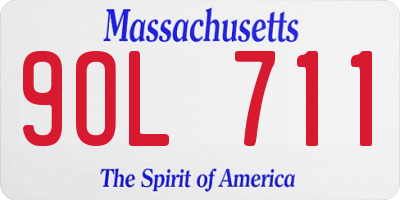 MA license plate 9OL711