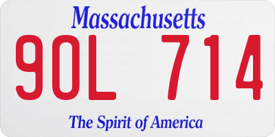 MA license plate 9OL714