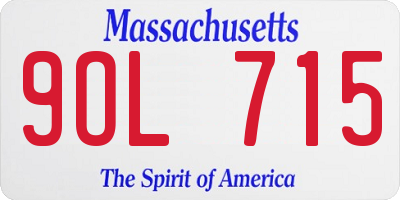 MA license plate 9OL715