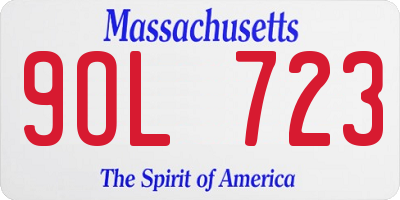 MA license plate 9OL723