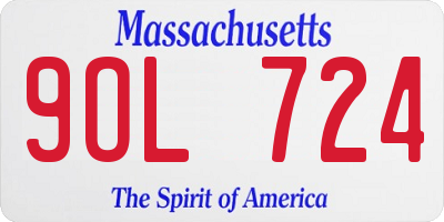 MA license plate 9OL724