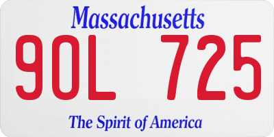 MA license plate 9OL725