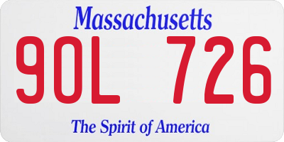 MA license plate 9OL726