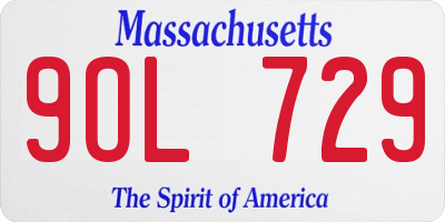 MA license plate 9OL729