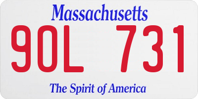 MA license plate 9OL731