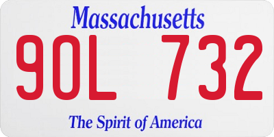 MA license plate 9OL732
