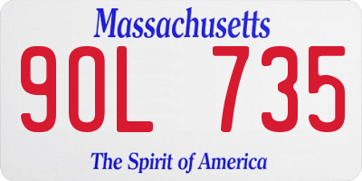 MA license plate 9OL735
