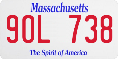 MA license plate 9OL738