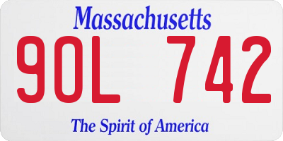 MA license plate 9OL742