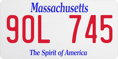 MA license plate 9OL745