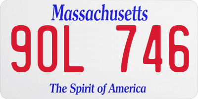 MA license plate 9OL746