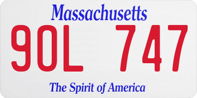 MA license plate 9OL747