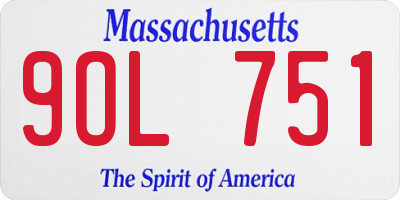 MA license plate 9OL751