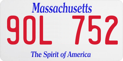 MA license plate 9OL752