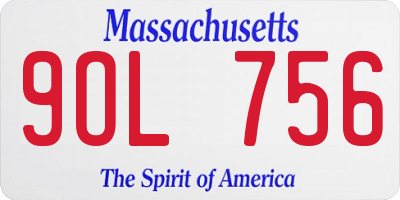 MA license plate 9OL756