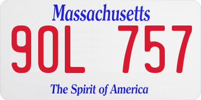 MA license plate 9OL757