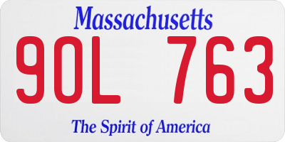 MA license plate 9OL763