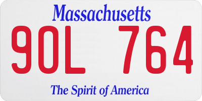 MA license plate 9OL764