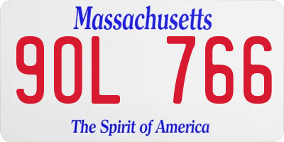 MA license plate 9OL766