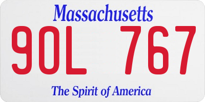 MA license plate 9OL767