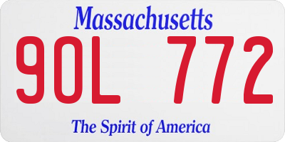 MA license plate 9OL772
