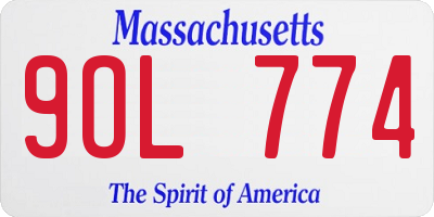 MA license plate 9OL774