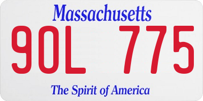 MA license plate 9OL775