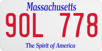 MA license plate 9OL778