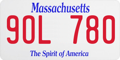 MA license plate 9OL780