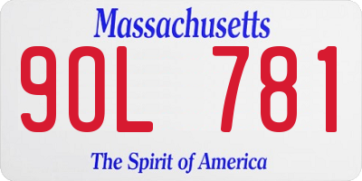 MA license plate 9OL781
