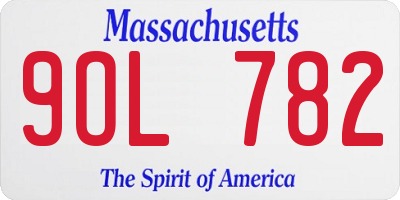 MA license plate 9OL782
