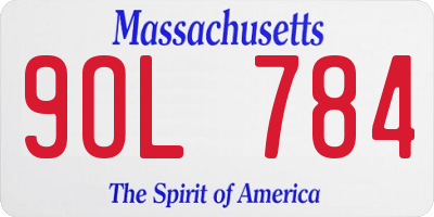 MA license plate 9OL784