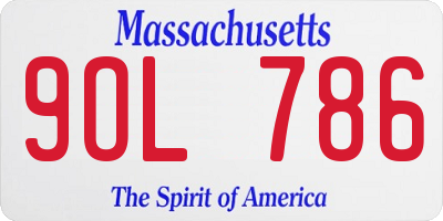 MA license plate 9OL786
