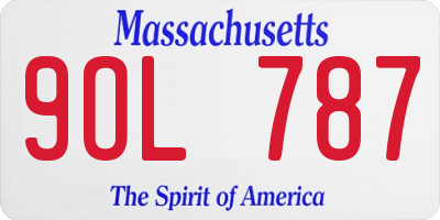 MA license plate 9OL787