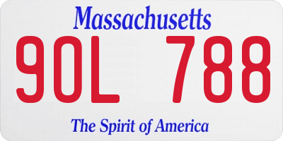 MA license plate 9OL788