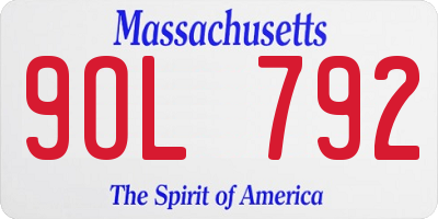 MA license plate 9OL792