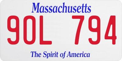 MA license plate 9OL794