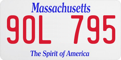 MA license plate 9OL795