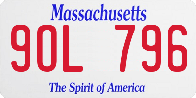 MA license plate 9OL796