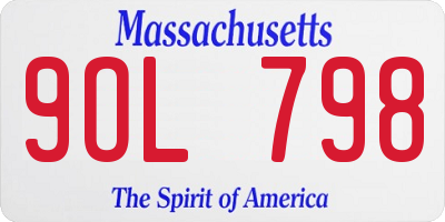 MA license plate 9OL798