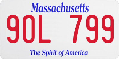 MA license plate 9OL799