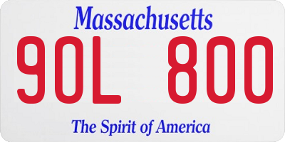MA license plate 9OL800