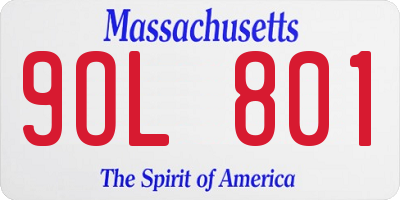 MA license plate 9OL801