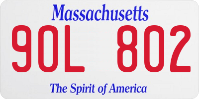 MA license plate 9OL802