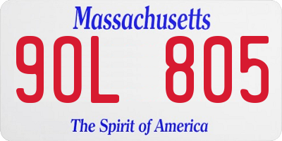 MA license plate 9OL805