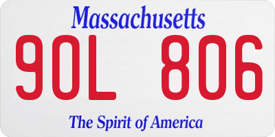 MA license plate 9OL806