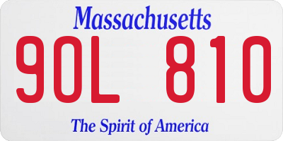 MA license plate 9OL810