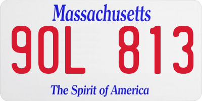 MA license plate 9OL813