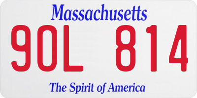 MA license plate 9OL814