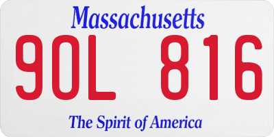 MA license plate 9OL816